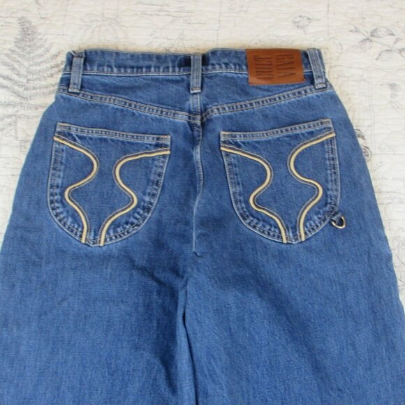 EUC GAP x cult gaia High Rise Stride wide leg Jeans Indigo womens size 27 / 4 - Picture 6 of 8